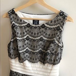 EUC JAX black and off-white lace cocktail dress.